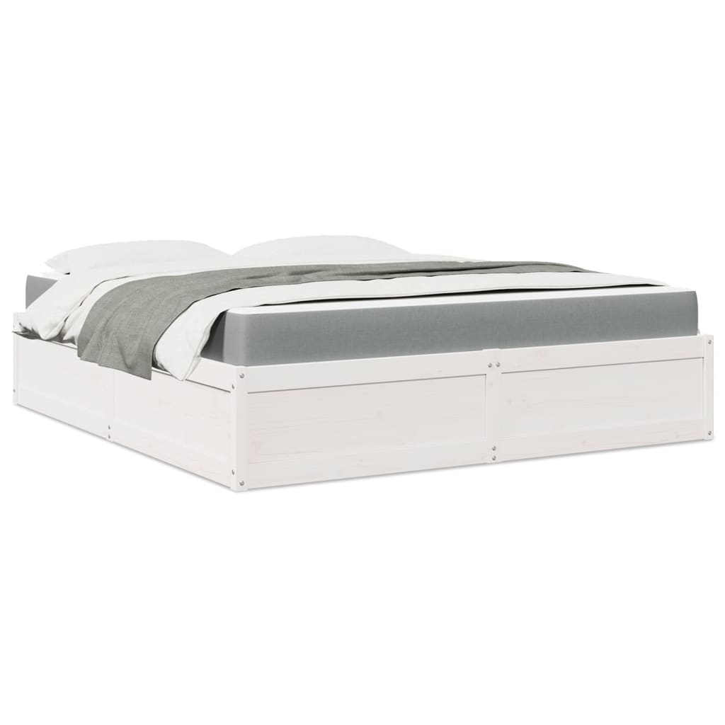 Bed With Mattress Super King Solid Wood Pine