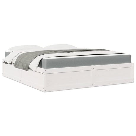 Bed With Mattress Super King Solid Wood Pine