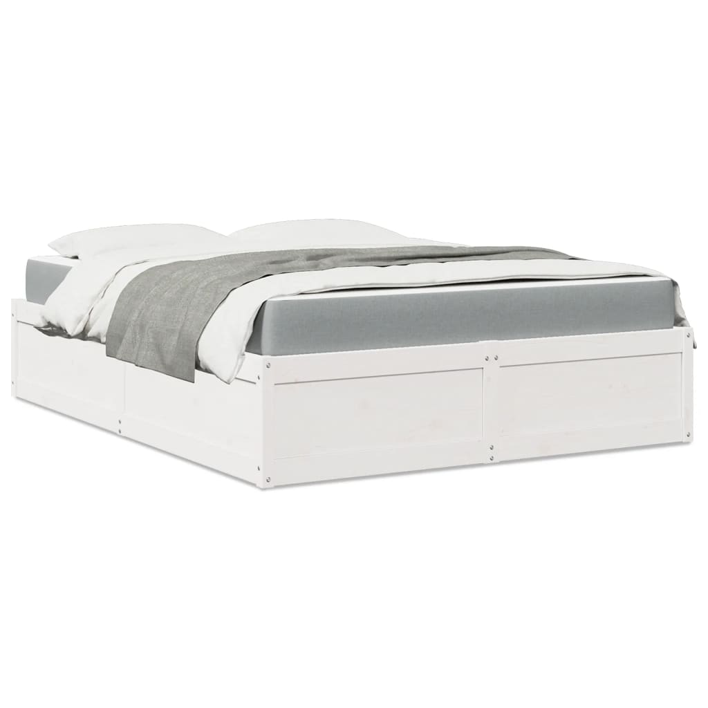 Bed With Mattress Super King Solid Wood Pine