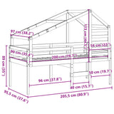 High Sleeper Bed Without Mattress Solid Wood Pine