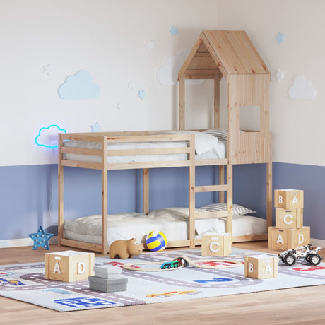 Bunk Bed Without Mattress Single Solid Wood Pine