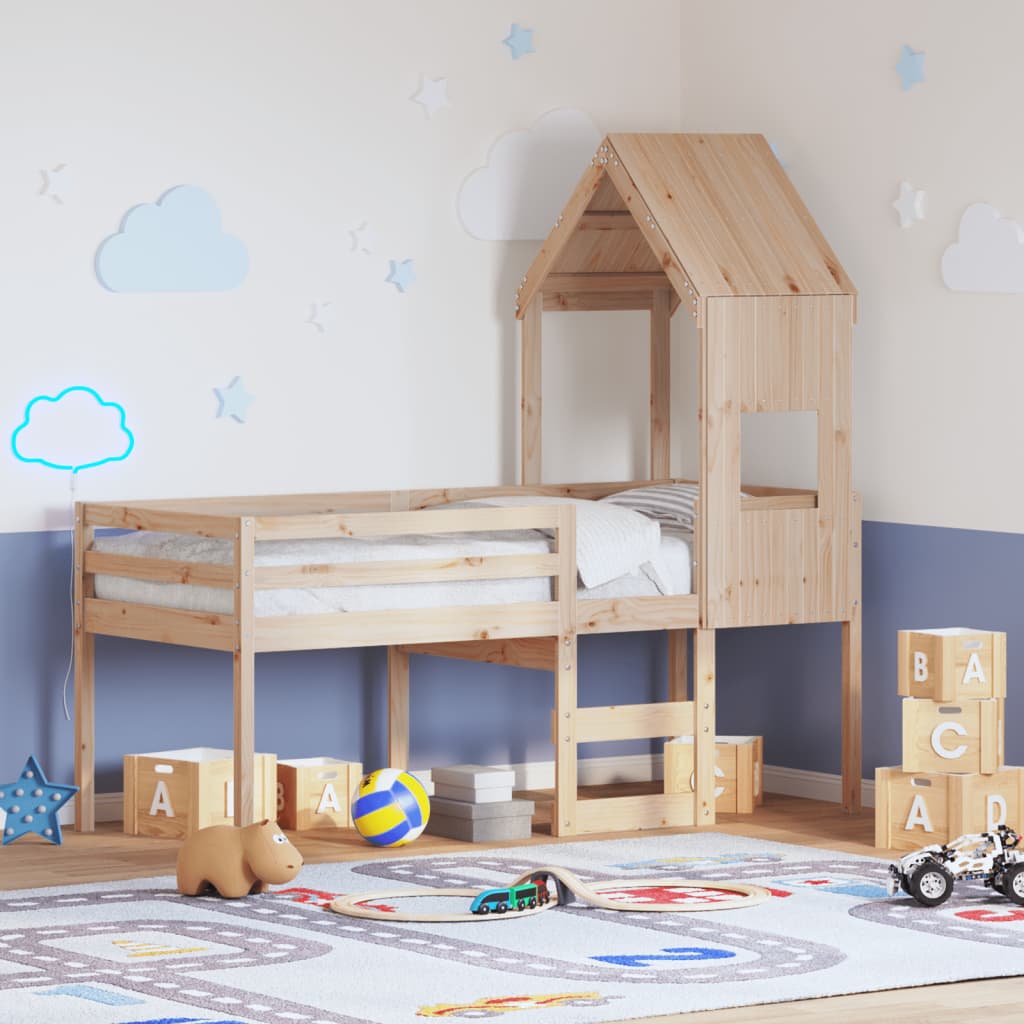 High Sleeper Bed Without Mattress Small Single Solid Wood Pine