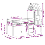 High Sleeper Bed Without Mattress Small Single Solid Wood Pine