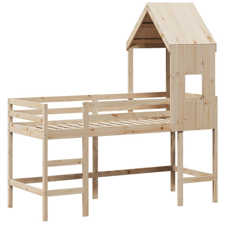 Loft Bed With Ladder And Roof Without Mattress