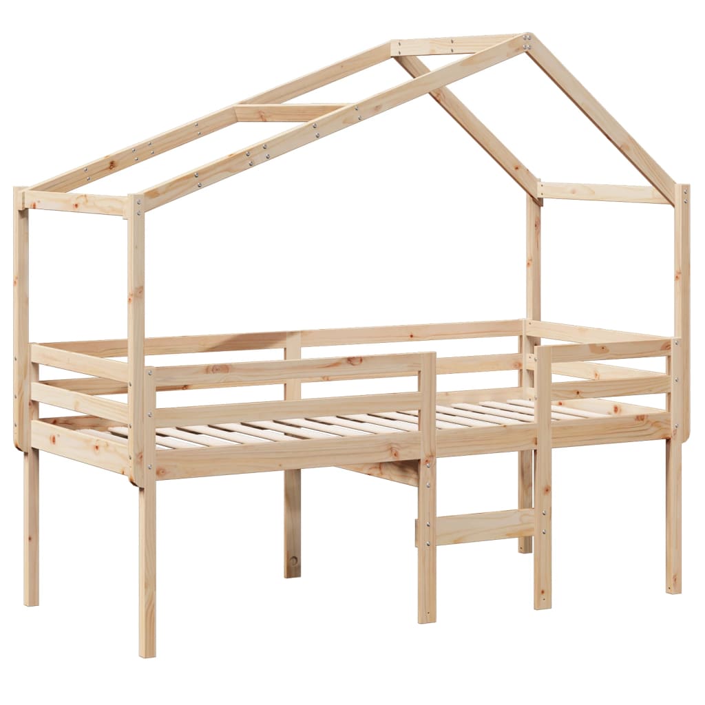 High Sleeper Bed without Mattress 80x200 cm Solid Wood Pine