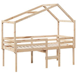 High Sleeper Bed without Mattress 80x200 cm Solid Wood Pine