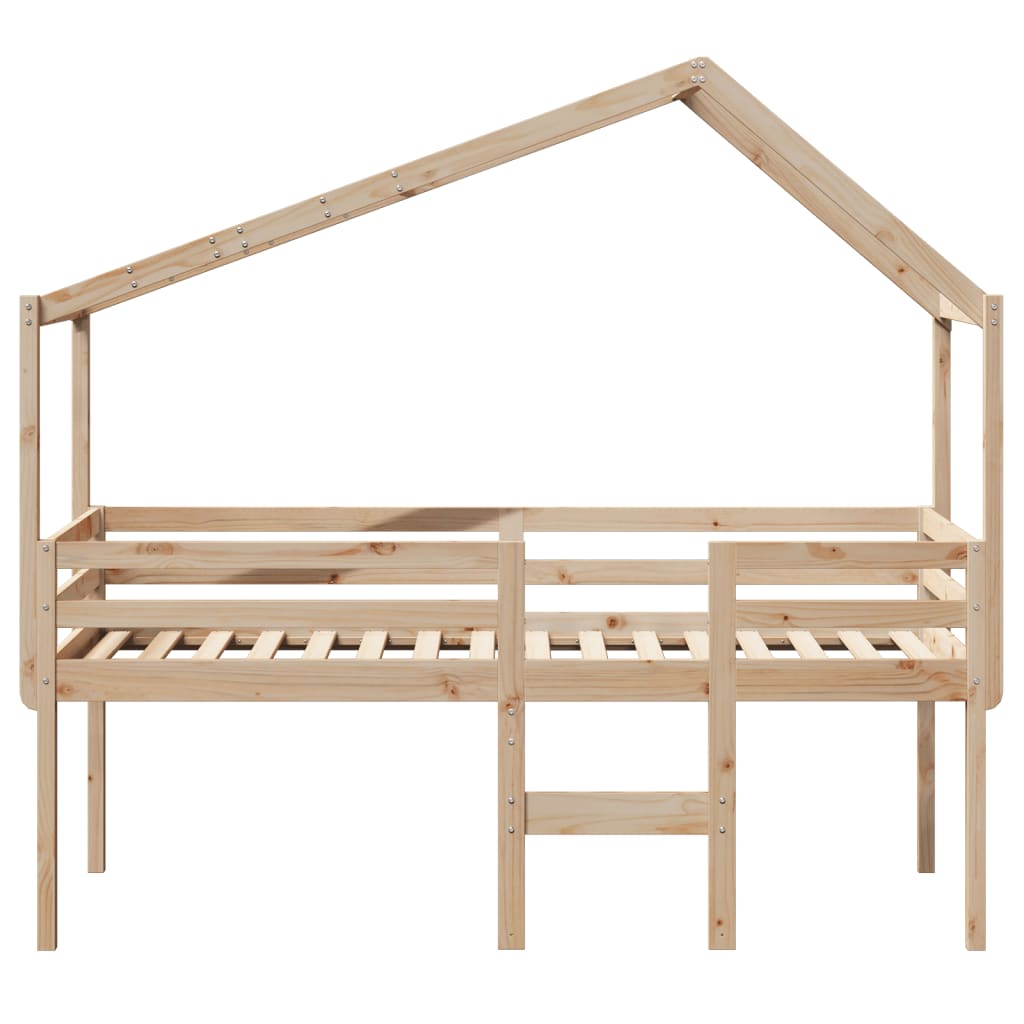 High Sleeper Bed without Mattress 80x200 cm Solid Wood Pine