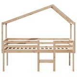 High Sleeper Bed without Mattress 80x200 cm Solid Wood Pine