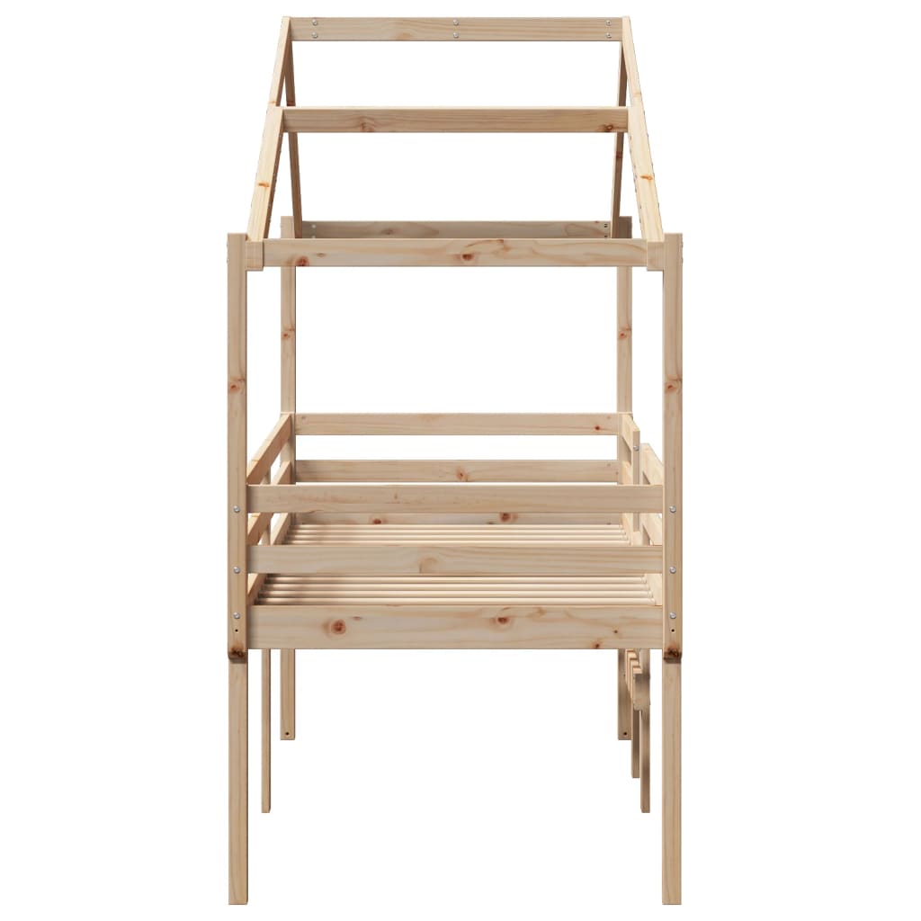 High Sleeper Bed without Mattress 80x200 cm Solid Wood Pine