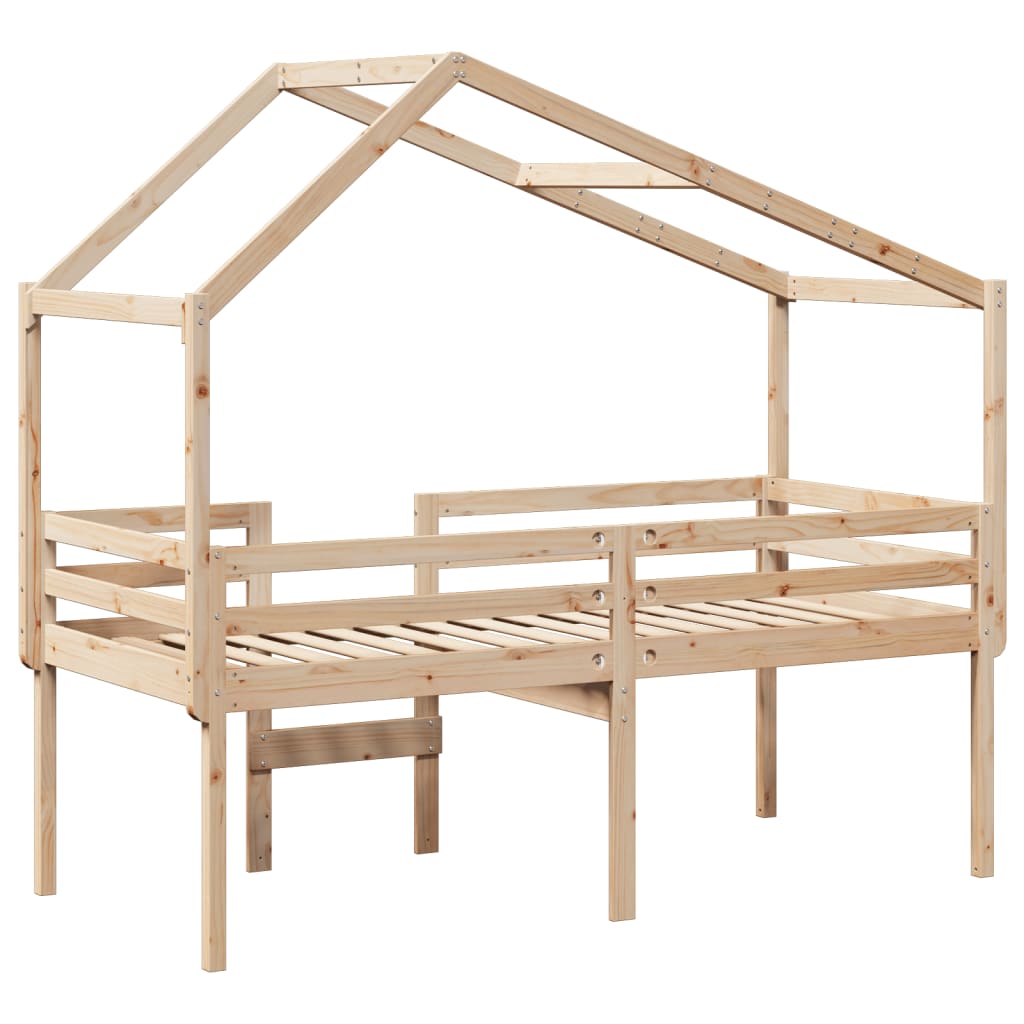 High Sleeper Bed without Mattress 80x200 cm Solid Wood Pine