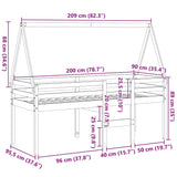 High Sleeper Bed Without Mattress Solid Wood Pine