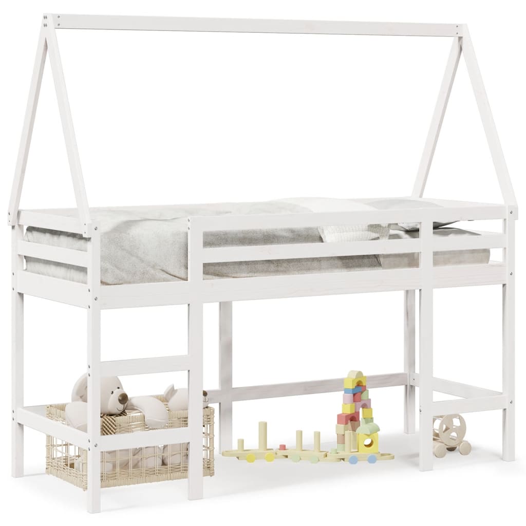 Loft Bed With Ladder And Roof Without Mattress