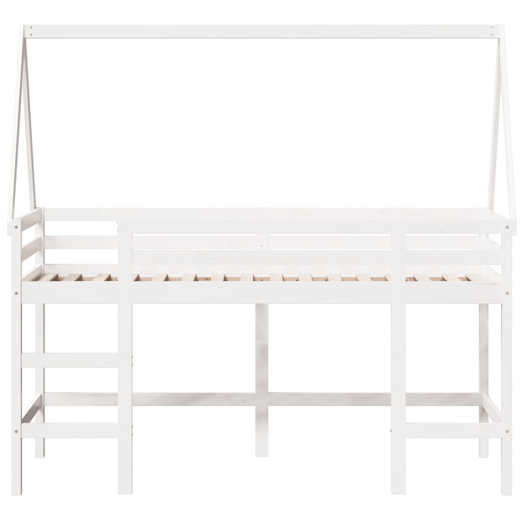 Loft Bed With Ladder And Roof Without Mattress