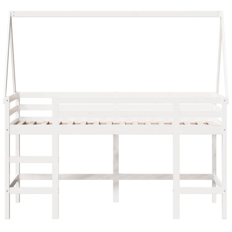 Loft Bed With Ladder And Roof Without Mattress
