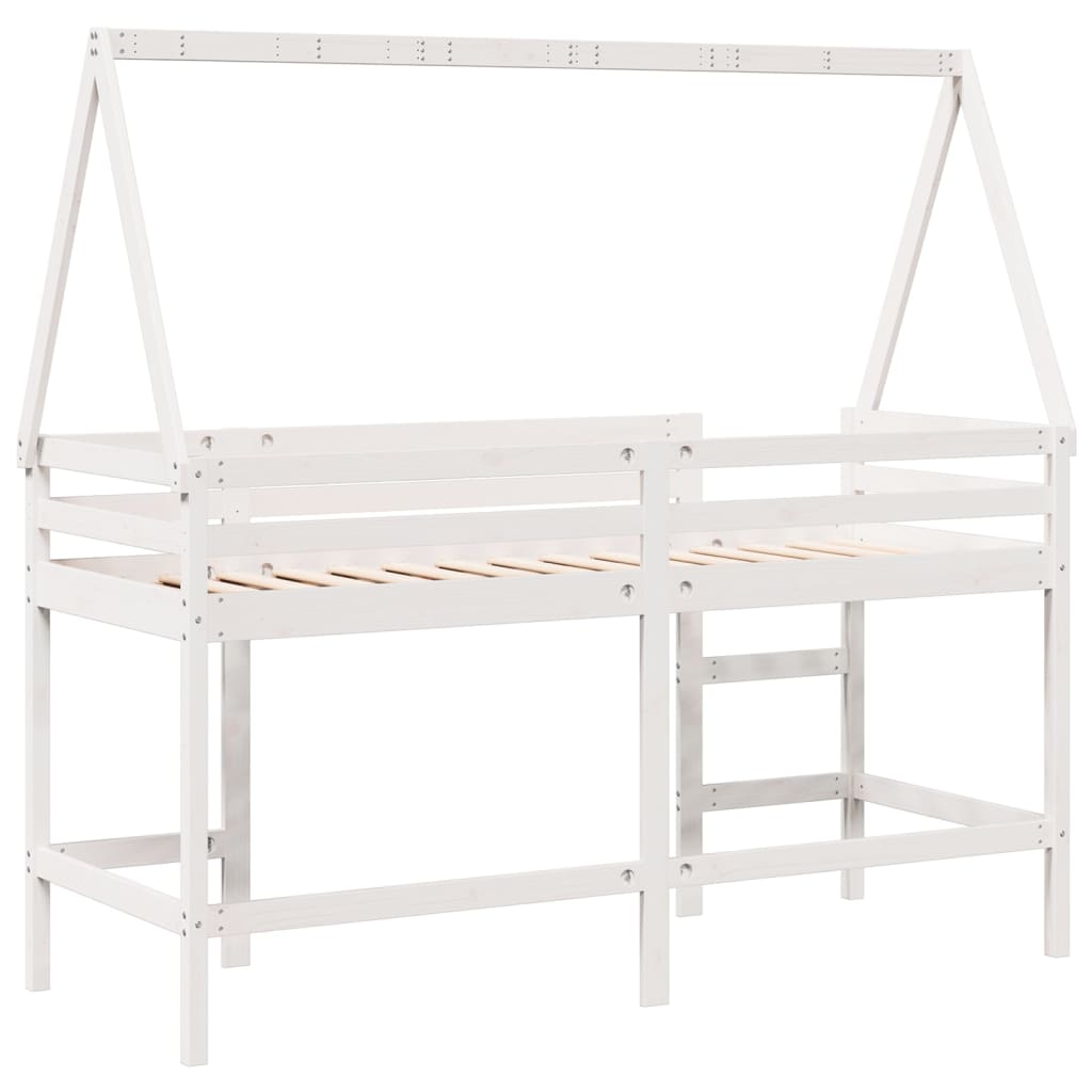 Loft Bed With Ladder And Roof Without Mattress