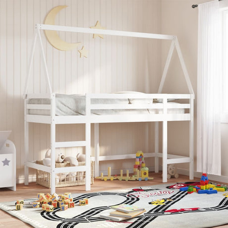 Loft Bed With Ladder And Roof Without Mattress