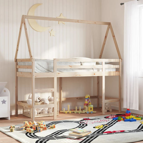 Loft Bed With Ladder And Roof Without Mattress