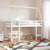 Loft Bed With Ladder And Roof Without Mattress