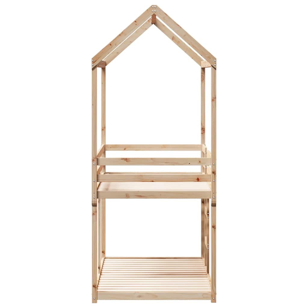 Bunk Bed Without Mattress Single Solid Wood Pine