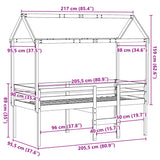 High Sleeper Bed Without Mattress Solid Wood Pine
