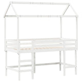 Loft Bed With Ladder And Roof Without Mattress