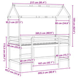 Loft Bed With Ladder And Roof Without Mattress