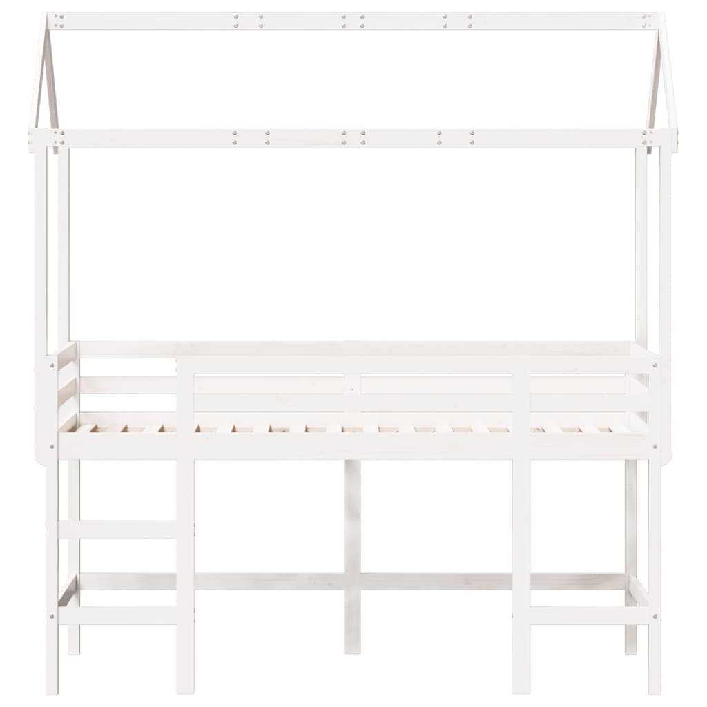 Loft Bed With Ladder And Roof Without Mattress