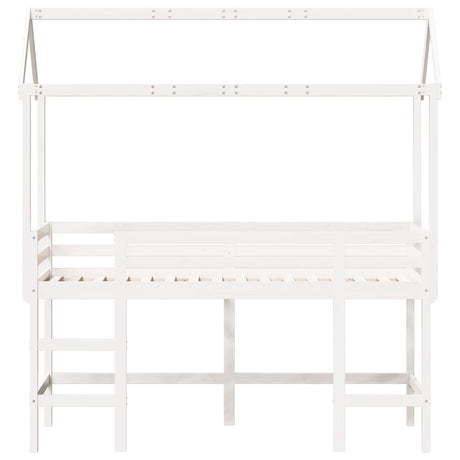 Loft Bed With Ladder And Roof Without Mattress