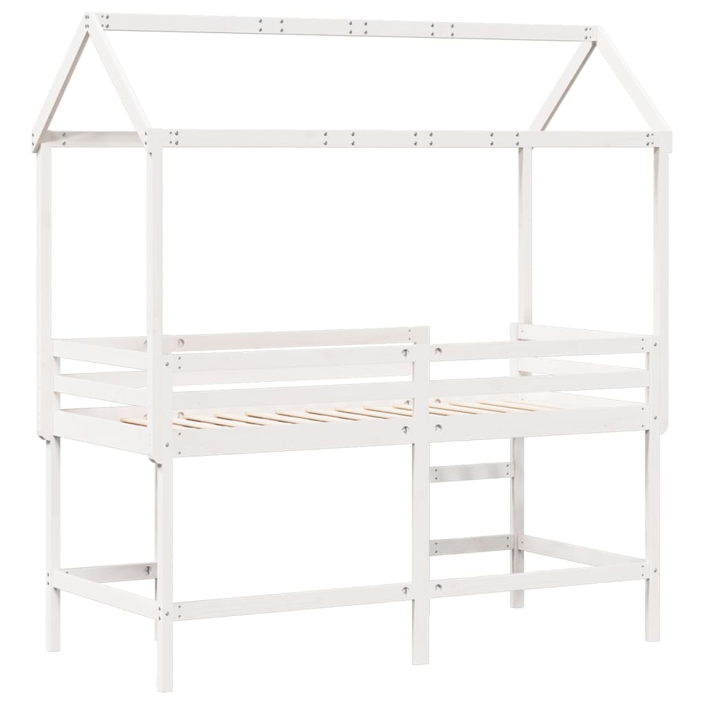 Loft Bed With Ladder And Roof Without Mattress
