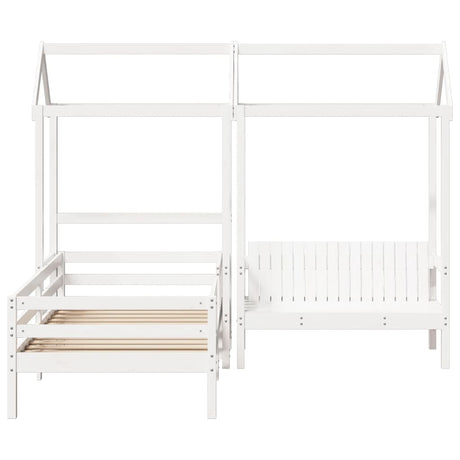 Bed And Bench Set With Roof Without Mattress Single