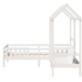 Bed And Bench Set With Roof Without Mattress Single