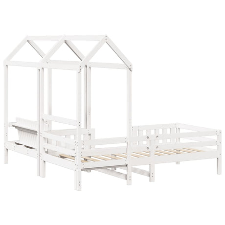 Bed And Bench Set With Roof Without Mattress Single