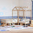 Bed And Bench Set With Roof Without Mattress Single