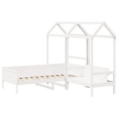 Day Bed And Bench Set With Roof Without Mattress Single