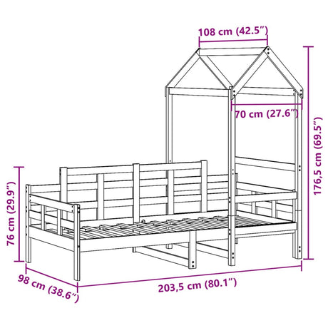 Day Bed With Roof Without Mattress Solid Wood