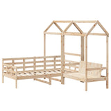 Day Bed And Bench Set With Roof Without Mattress Single