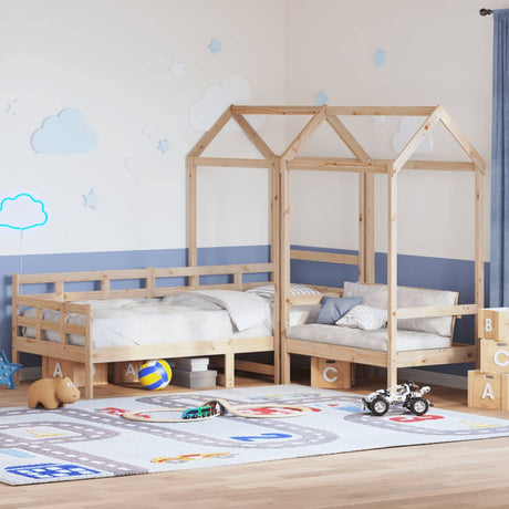 Day Bed And Bench Set With Roof Without Mattress Single