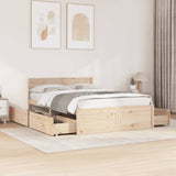 Bed Frame without Mattress 135x190 cm Double Solid Wood Pine