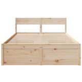 Bed Frame without Mattress 135x190 cm Double Solid Wood Pine
