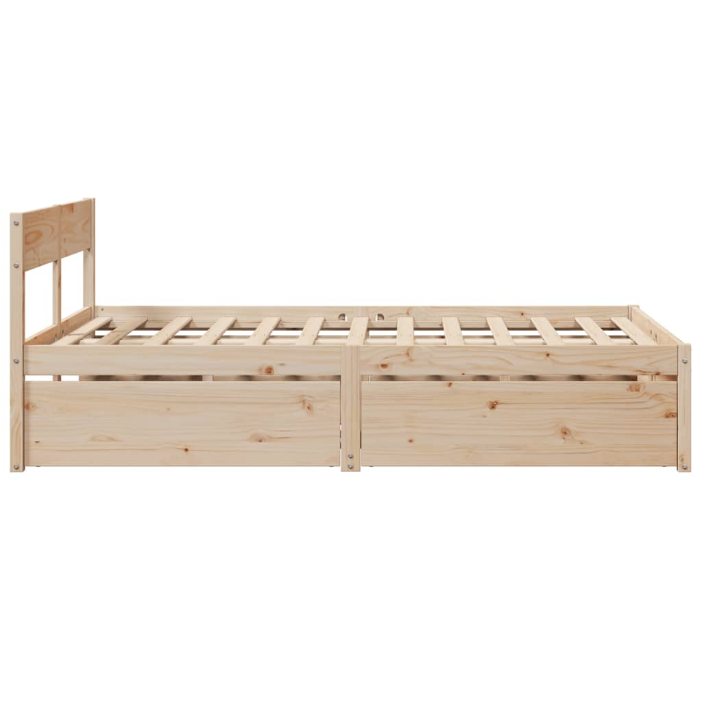 Bed Frame without Mattress 135x190 cm Double Solid Wood Pine