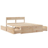 Bed Frame without Mattress 135x190 cm Double Solid Wood Pine