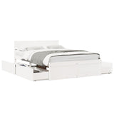 Bed Frame without Mattress White 135x190 cm Double Solid Wood Pine