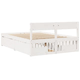 Bed Frame without Mattress White 135x190 cm Double Solid Wood Pine