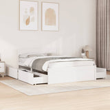 Bed Frame without Mattress White 135x190 cm Double Solid Wood Pine