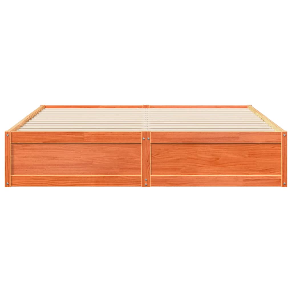 Bed Frame without Mattress Wax Brown 180x200 cm Super King Solid Wood Pine