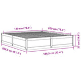 Bed Frame without Mattress Wax Brown 180x200 cm Super King Solid Wood Pine