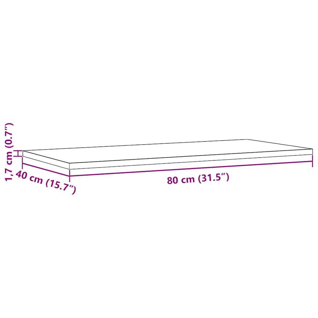 Table Tops 2 Pcs 80X40X1.7 Cm Rectangular Solid Wood Pine