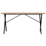 Dining Table X-Frame 160x80x75.5 cm Solid Wood Pine and Steel