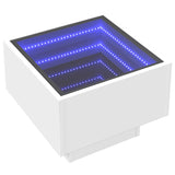 Side Table With Led Engineered Wood