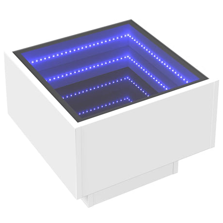 Side Table With Led Engineered Wood